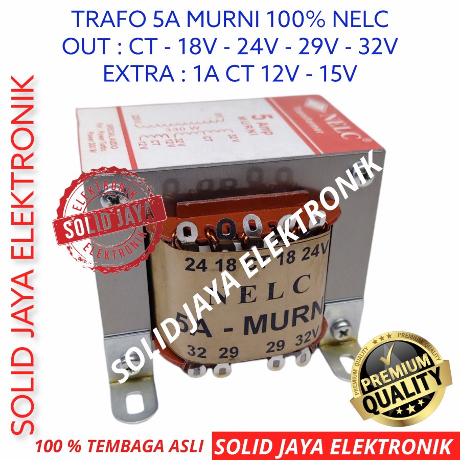 Jual TRAVO TRAFO 5A MURNI BESAR ASLI TEMBAGA CT 18V 24V 29V 32V NELC 5