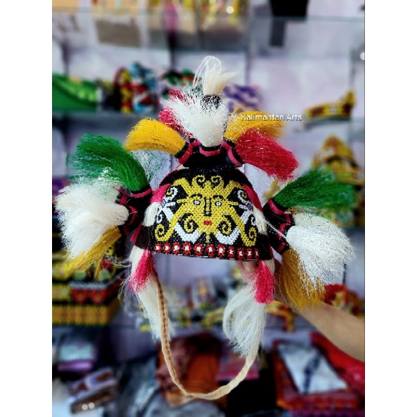 Jual Bluko Topi Bulu Hiasan Kepala Dayak Kalimantan Pria Dewasa