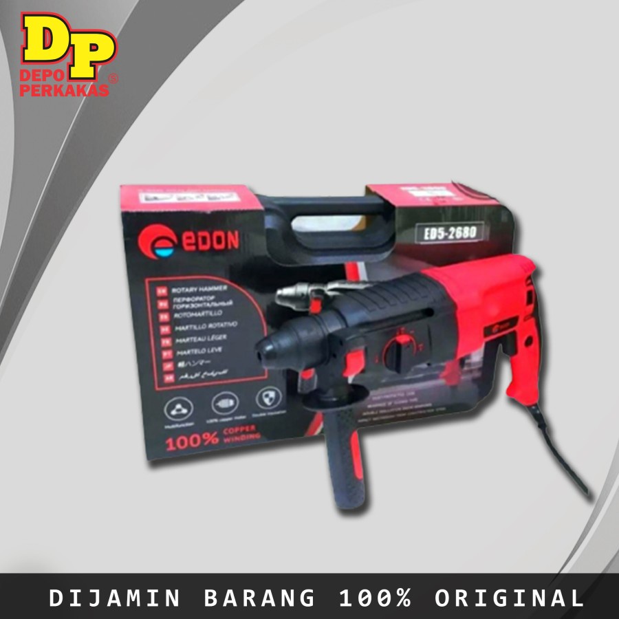 Jual EDON MESIN BOR BETON 3 FUNGSI ED5 2680 EDON ROTARY HAMMER EDON