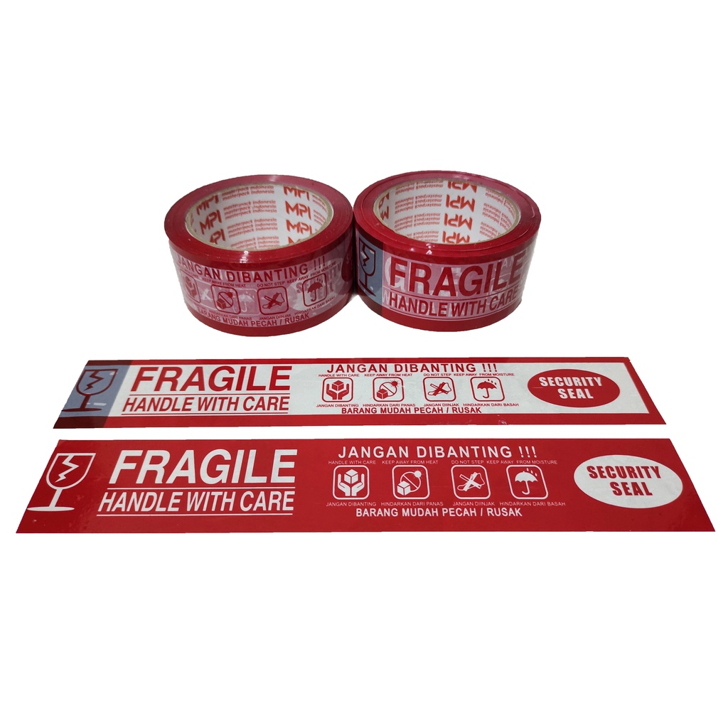 Jual LAKBAN FRAGILE JANGAN DIBANTING HANDLE WITH CARE 48mmx90 Y MPI NEW