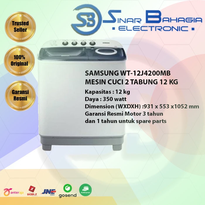 Jual SAMSUNG WT 12J4200MB MESIN CUCI 2 TABUNG 12 KG NEW Shopee