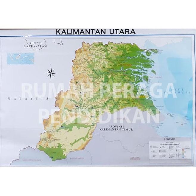 Jual Peta Provinsi Kalimantan Utara Lipat Map Shopee Indonesia