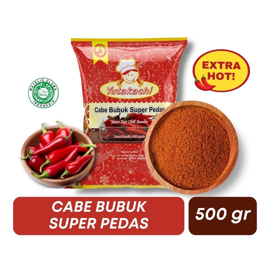 Jual Bubuk Cabe Super Pedas Gram Yutakachi Chili Powder Extra Hot