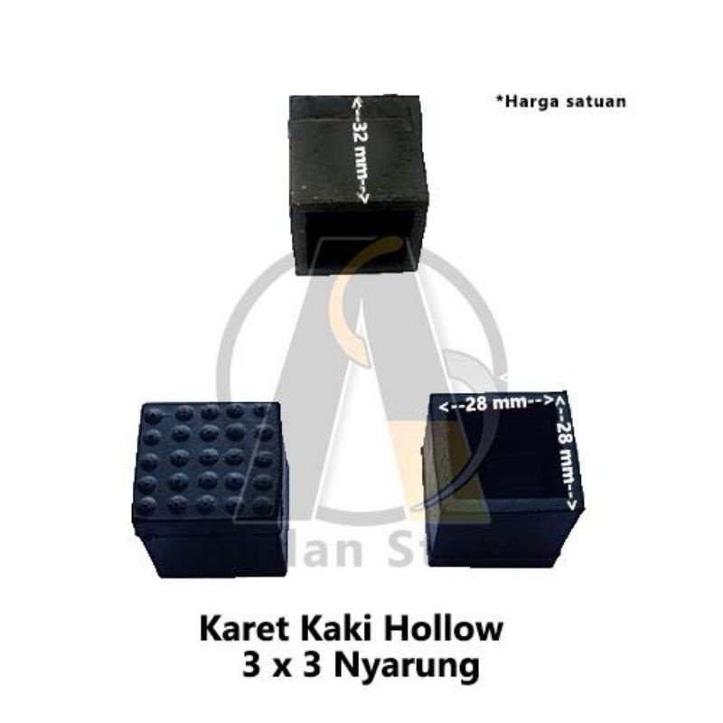 Jual Karet Kaki Hollow 3x3 Nyarung Asbak Mangkok Hollo Tutup Kaki