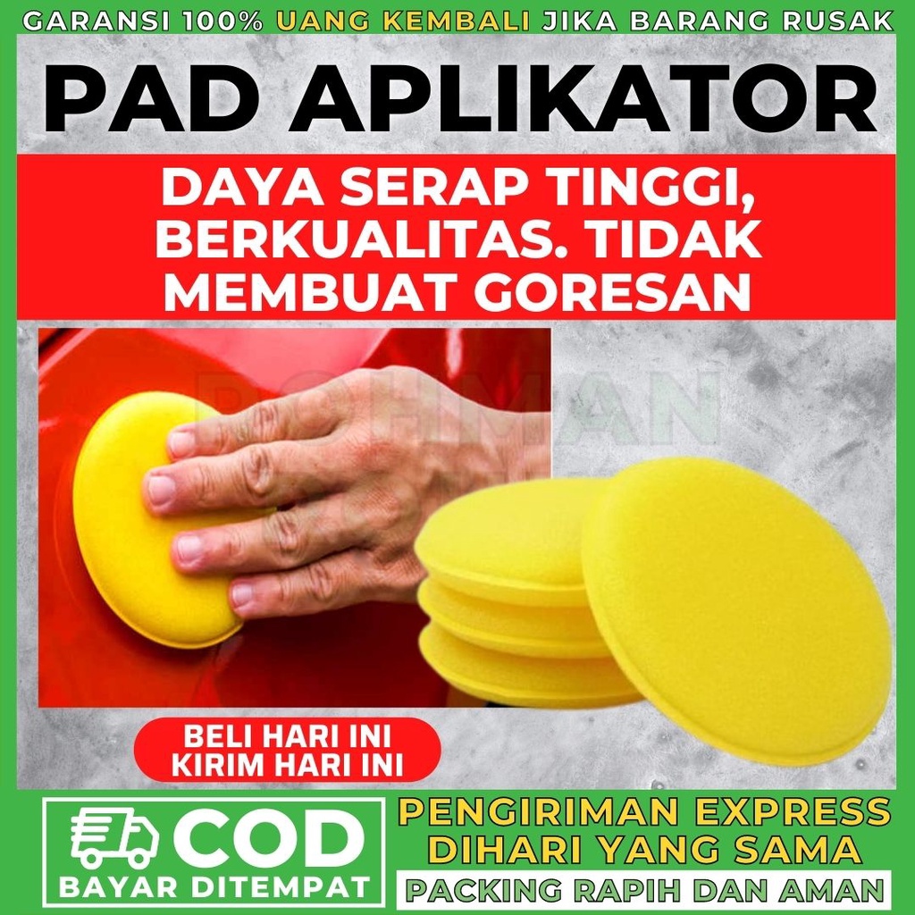 Jual Pad Aplikator Spon Spons Kuning Bulat Poles Body Mobil Motor Bodi