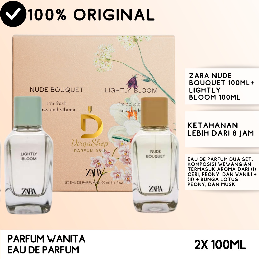 Jual Zara Nude Bouquet Lightly Bloom Women Edp Set Pcs Original