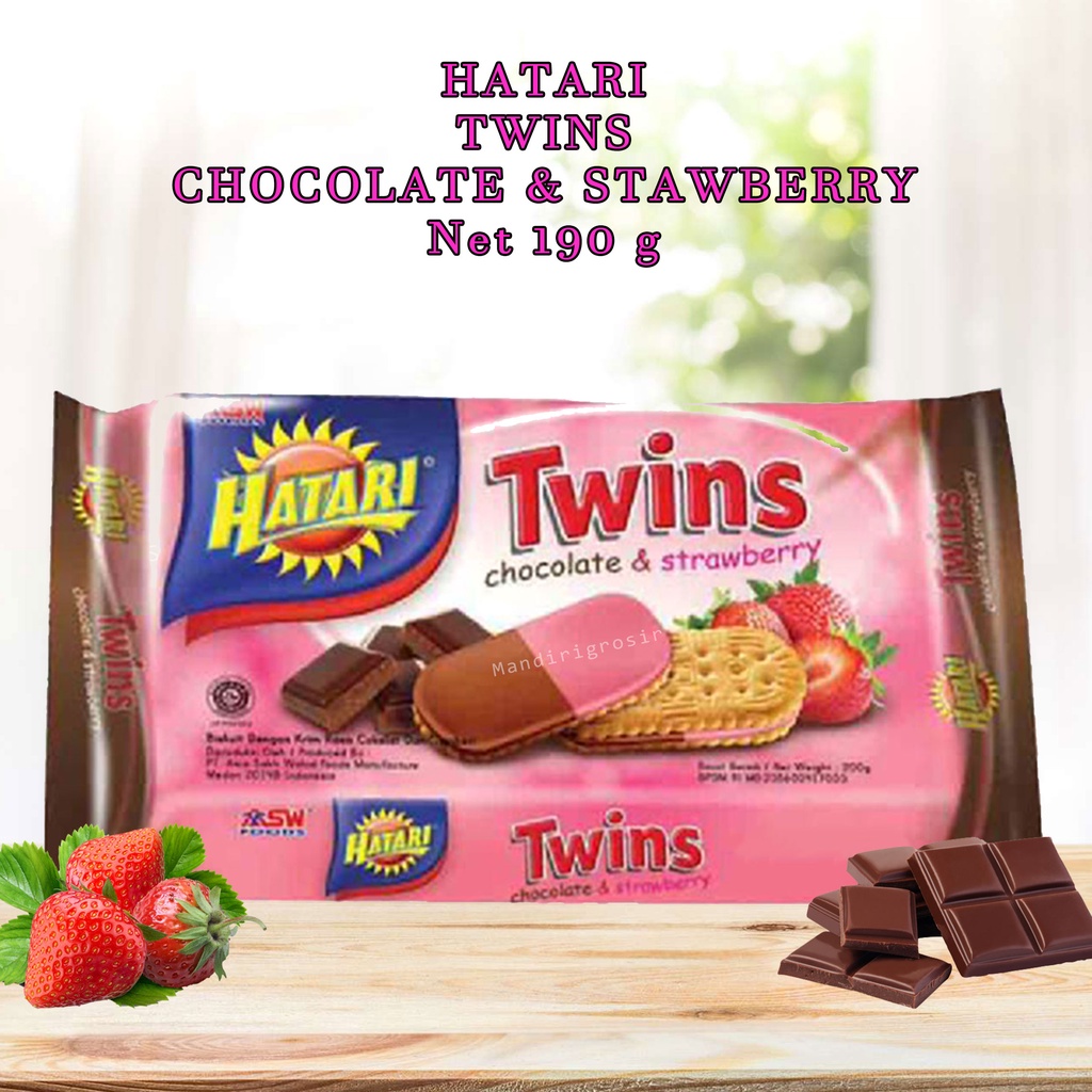 Jual Biskuit Krim Renyah Hatari Twins Rasa Chocolate Strawberry