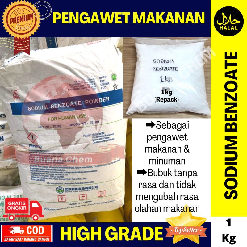 Jual Sodium Benzoate Food Grade 1 KG Sodium Benzoat Pengawet