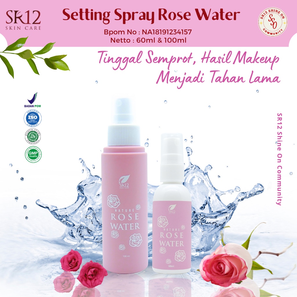 Jual Setting Spray Makeup Nature Rose Water Sr12 Facial Seting Spray