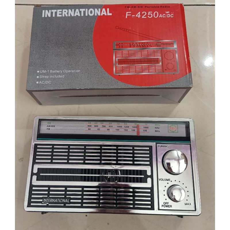 Jual International F Fm Am Sw Portable Radio Ac Dc Radio Jadul