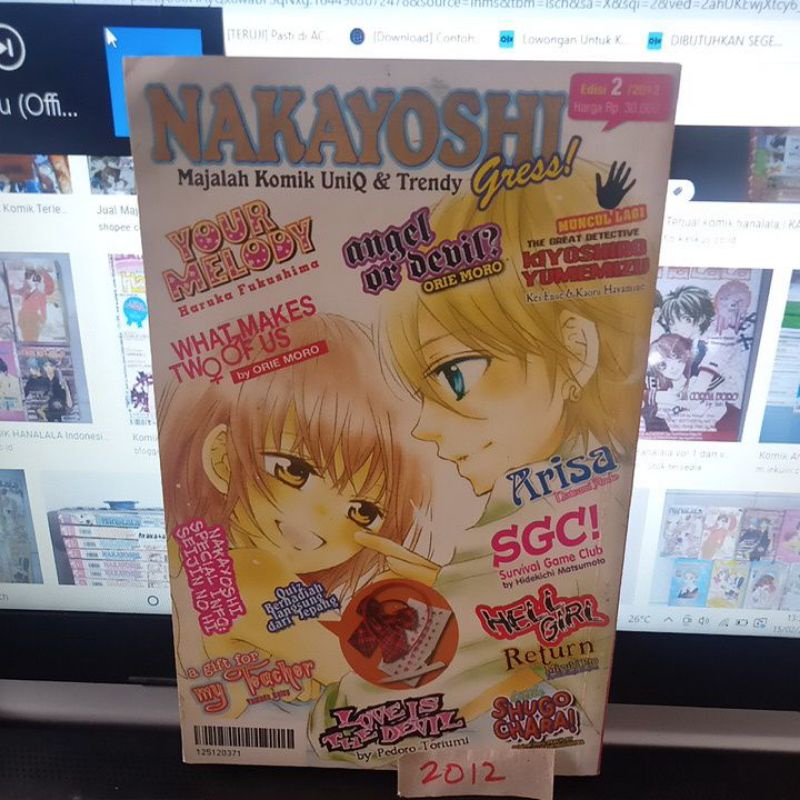 Jual Majalah Komik Nakayoshi Hanalala Shonen Magz Shonen Star Bekas