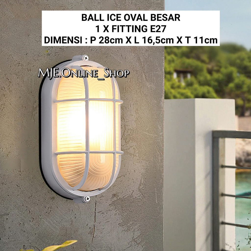 Jual LAMPU KAPAL OVAL BALL ICE BESAR LAMPU DINDING OUTDOOR E27