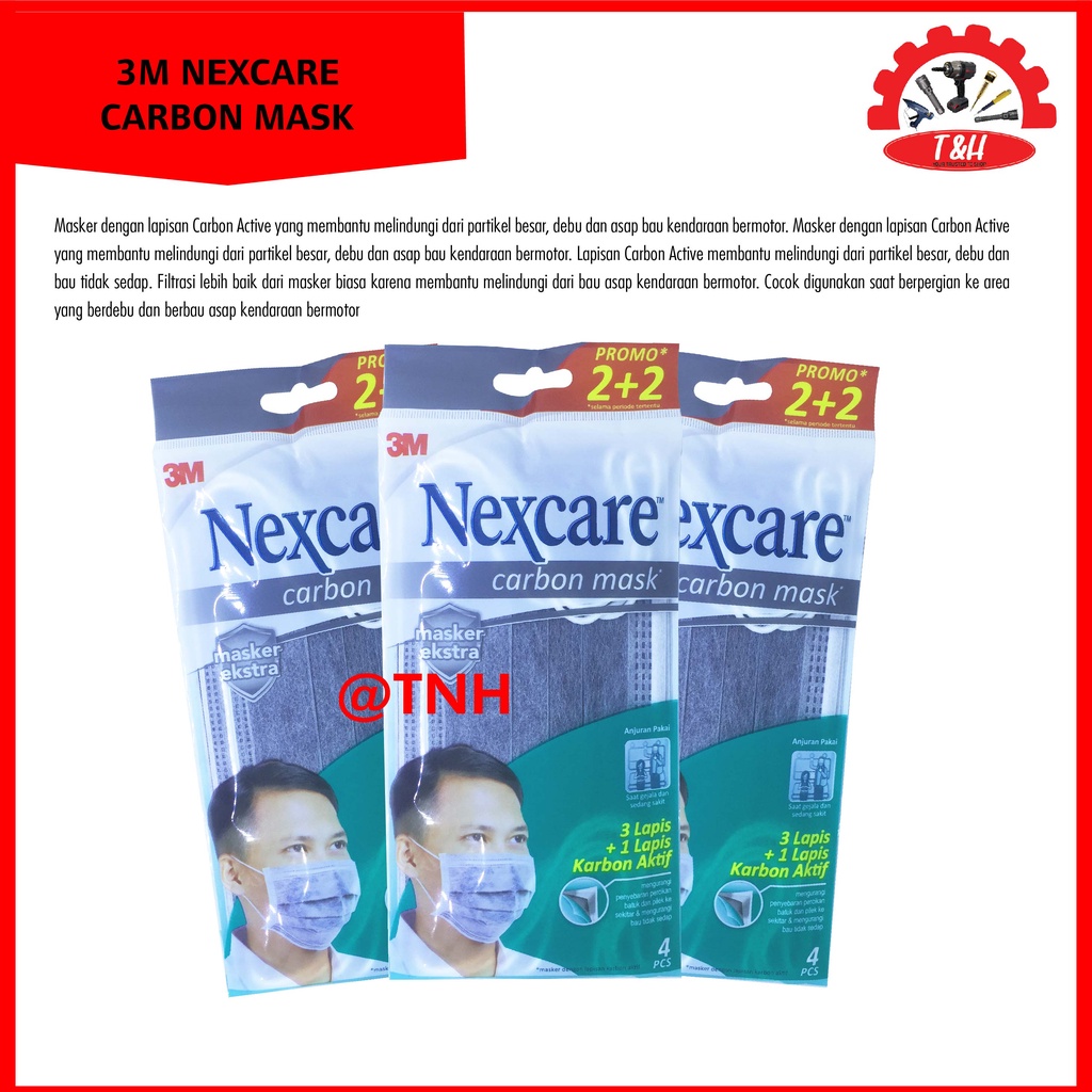 Jual M Nexcare Carbon Mask Ply Pack Shopee Indonesia