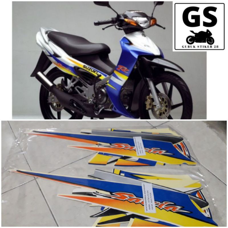 Jual STRIPING STIKER LIS BODY MOTOR SUZUKI SATRIA HIU 2004 2005 BIRU