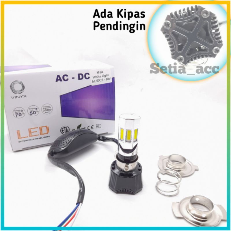 Jual Lampu Utama LED Motor 6 3 Sisi Driver AC DC H6 H4 VINYX PUTIH