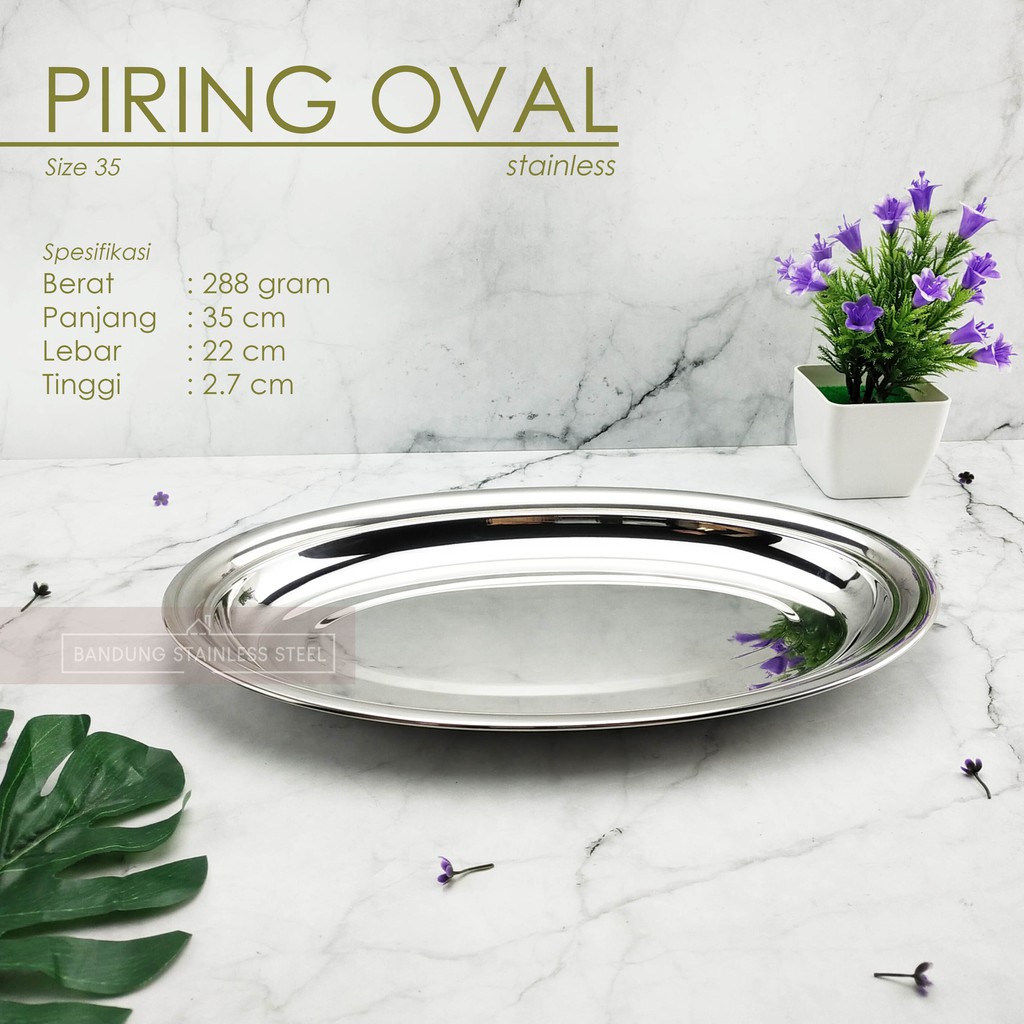 Jual Piring Saji Oval Stainless Steel Ikan Sate Murah Shopee Indonesia