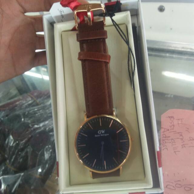 Jual Jam Tangan Pria WD Daniel Wellington Original Tali Kulit Coklat