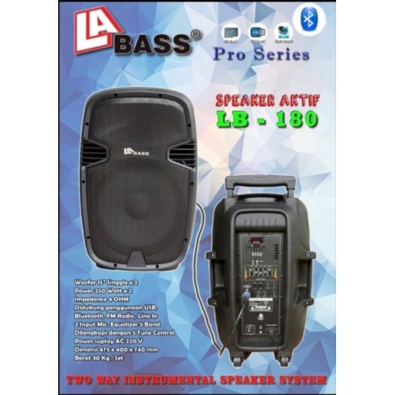 Jual Speaker Aktif Pasif 15 Inch La Bass Lb180 Original Lb 180 Aktiv