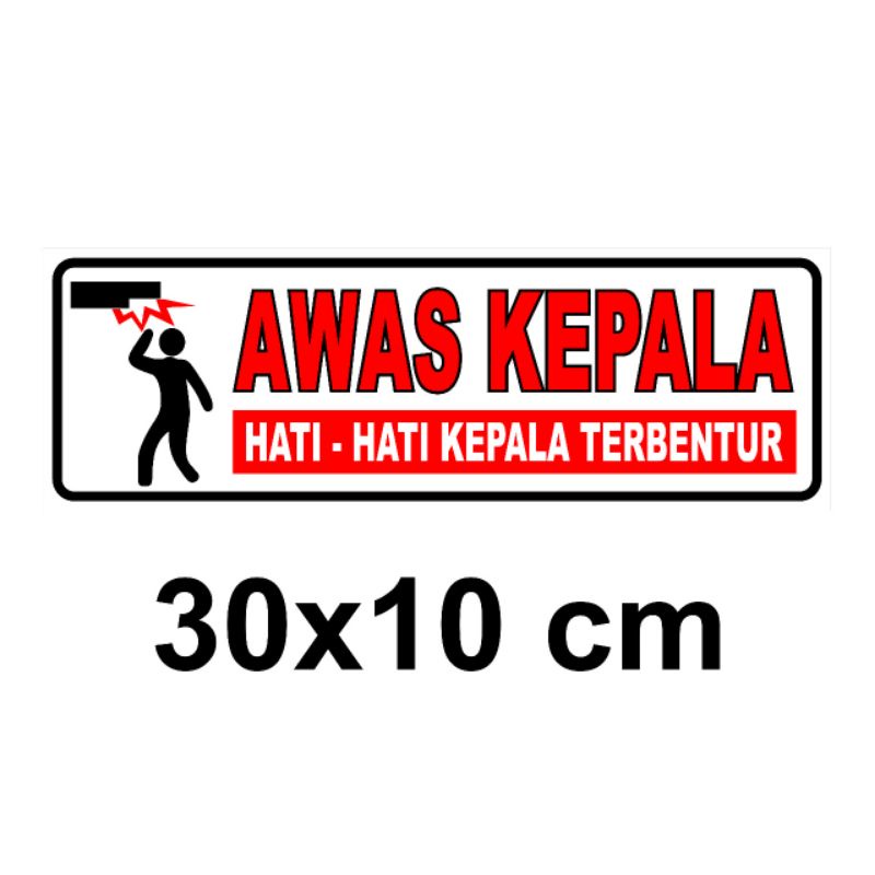 Jual Stiker Awas Kepala Hati Hati Kepala Terbentur Shopee Indonesia