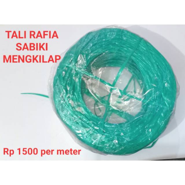 Jual HARGA PER 5 METER TALI RAFIA SABIKI WARNA HIJAU TOSKA HARGA