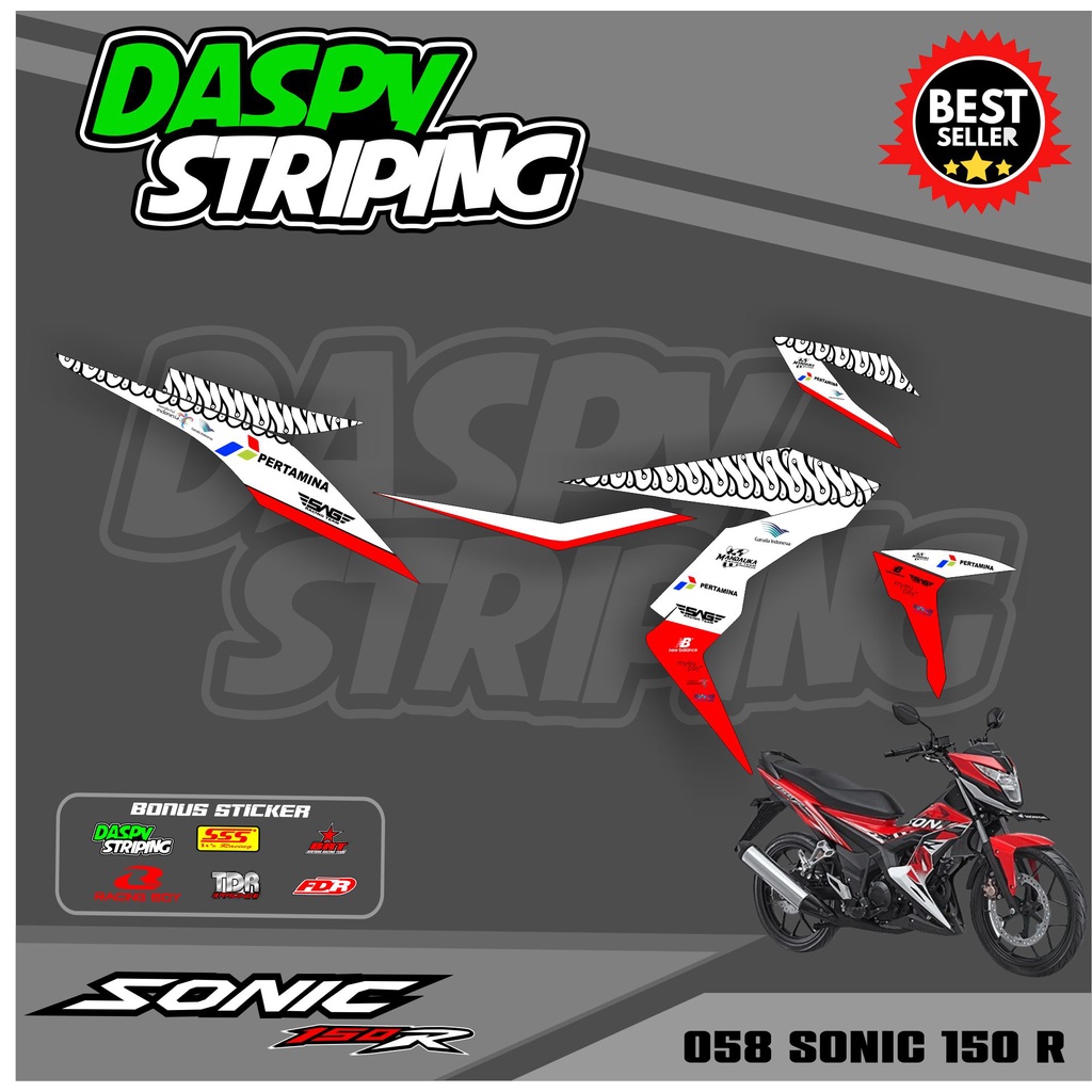 Jual Striping Sonic R Variasi Striping Sonic Motif Mandalika