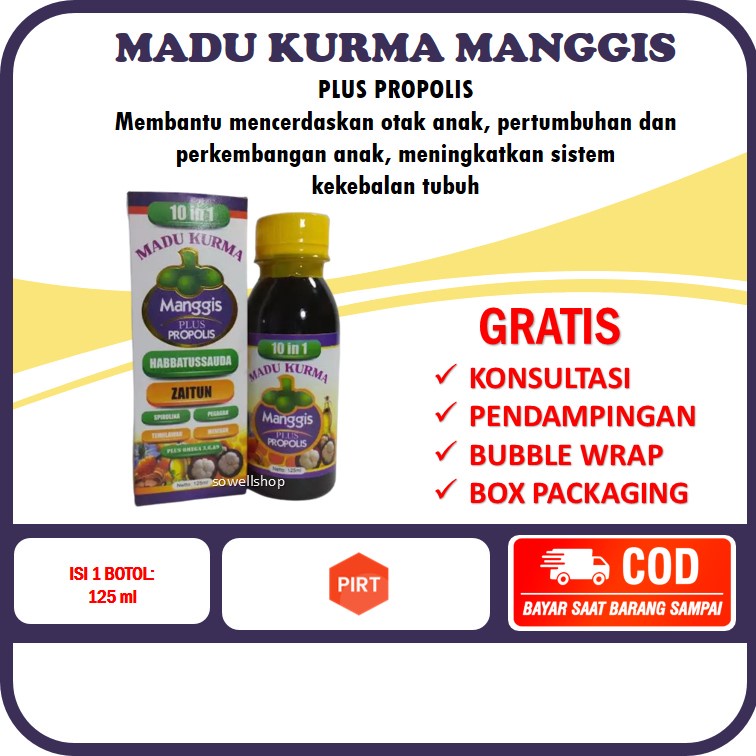 Jual Madu Kurma Manggis Plus Propolis Habbatussauda Peningkat Kekebalan