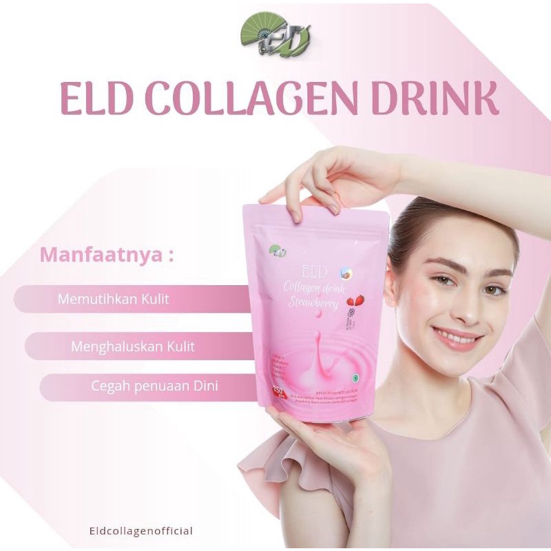 Jual MINUMAN PEMUTIH ELD COLLAGEN RASA STRAWBERRY BPOM 60 G Shopee