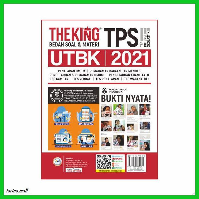 Jual BUKU PERSIAPAN UJIAN THE KING BEDAH SOAL DAN MATERI TPS UTBK 2021