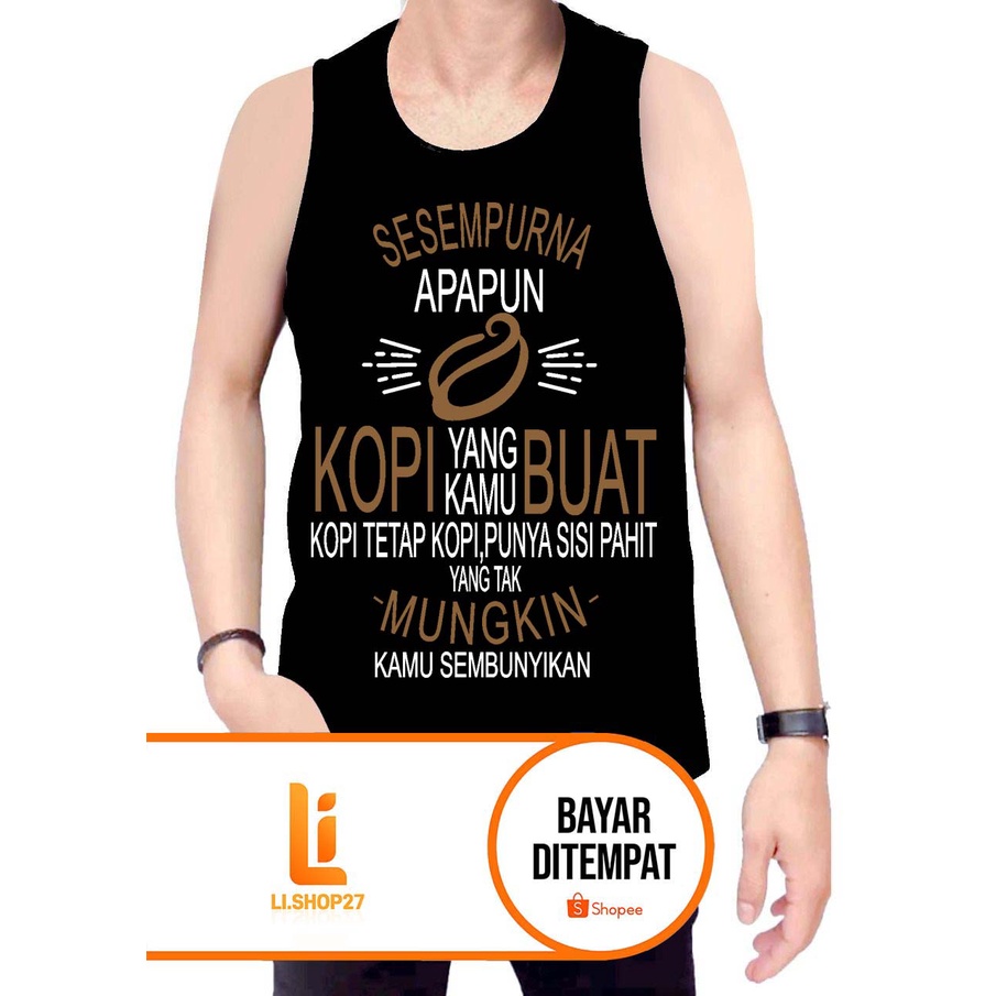 Jual Singlet Pria Kopi Kaos Tanpa Lengan Lekbong Pria Kaos Dalam