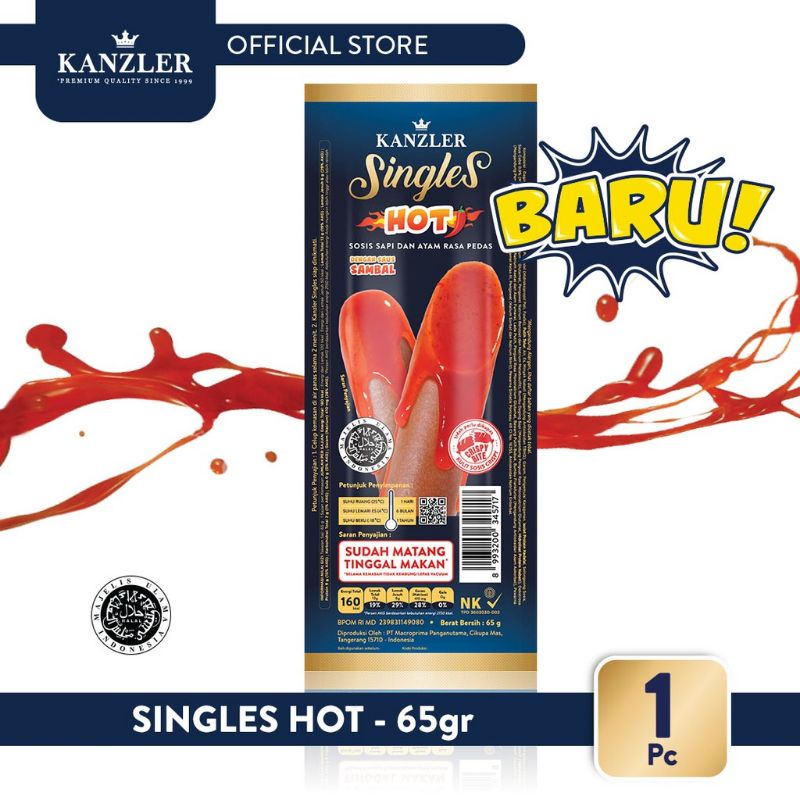 Jual KANZLER SINGLES SOSIS HOT 65GR Shopee Indonesia