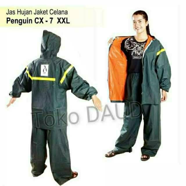 Jual Jas Hujan Setelan Penguin Jumbo CX7 PVC Super Tebal CX 7 XL XXL