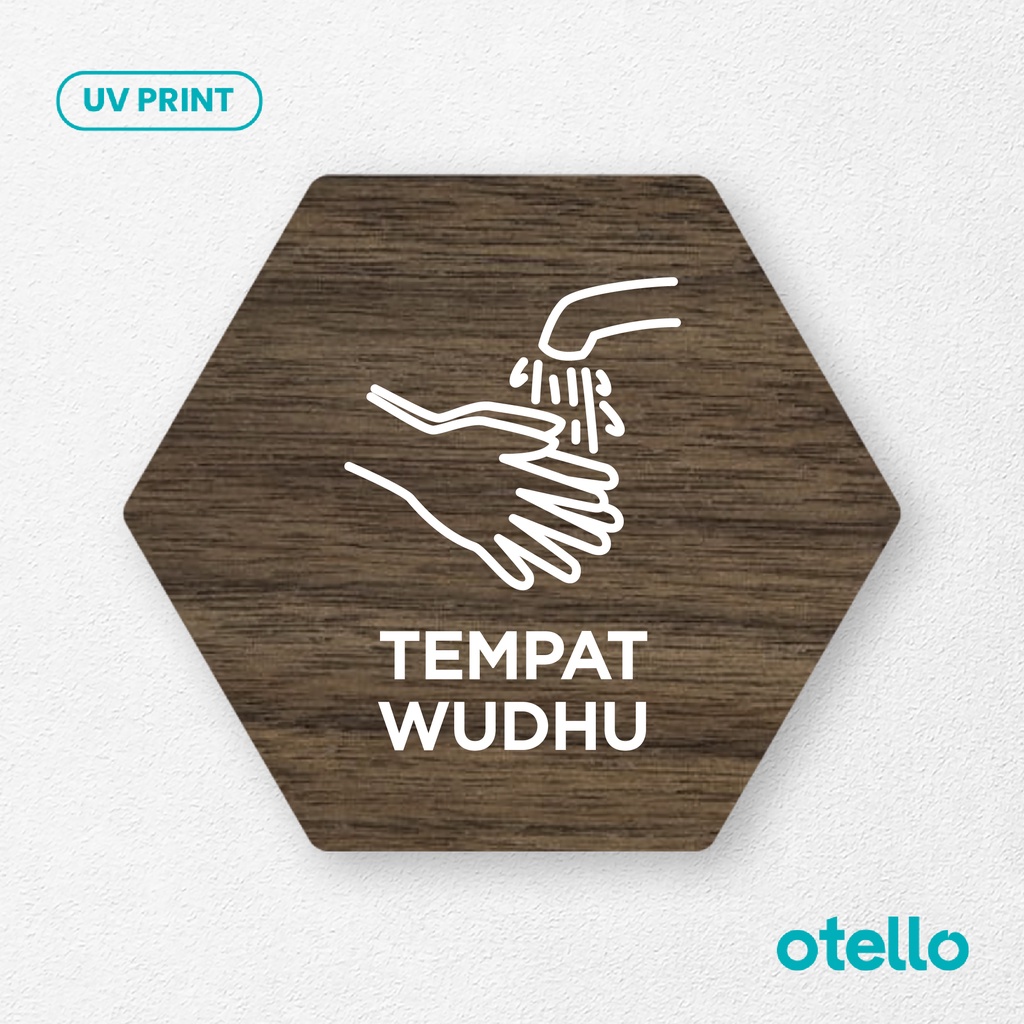 Jual Signage Tempat Wudhu Sign Board Kayu Wooden Papan Label Nama