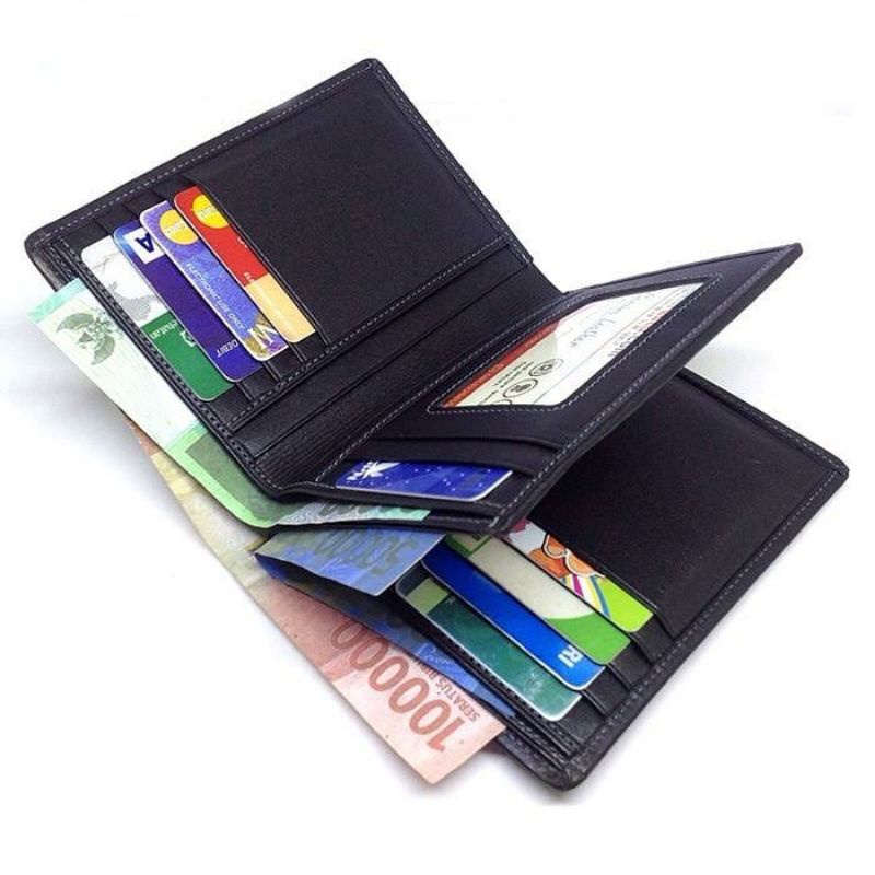 Jual Dompet Lipat Pria Kulit Asli Ruang Uang Kertas Slot Kartu