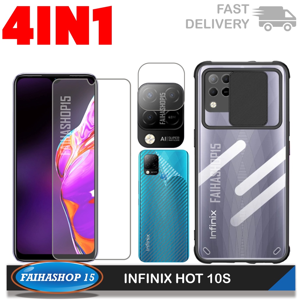 Jual Paket 4in1 Hard Case Infinix Hot 10s Hot 10s NFC Hot 10 Note 10