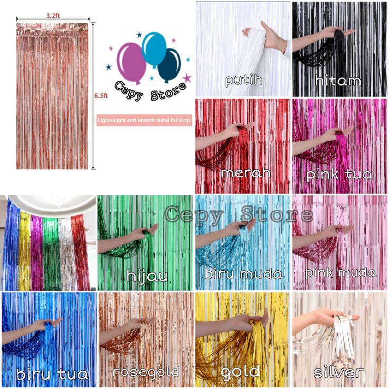 Jual Tirai Foil Rumbai Curtain Selinger Foil Backdrop Foil Shopee