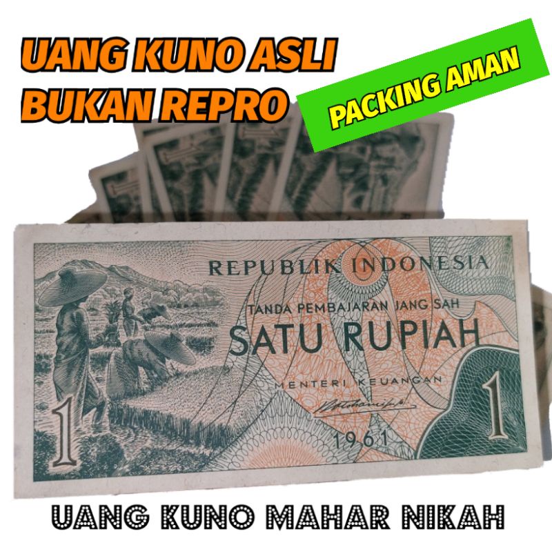 Jual UANG KUNO 1 RUPIAH TAHUN 1961 ASLI Shopee Indonesia