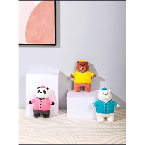 Jual Miniso We Bare Bears Collection Plush Toy With Outfit Boneka