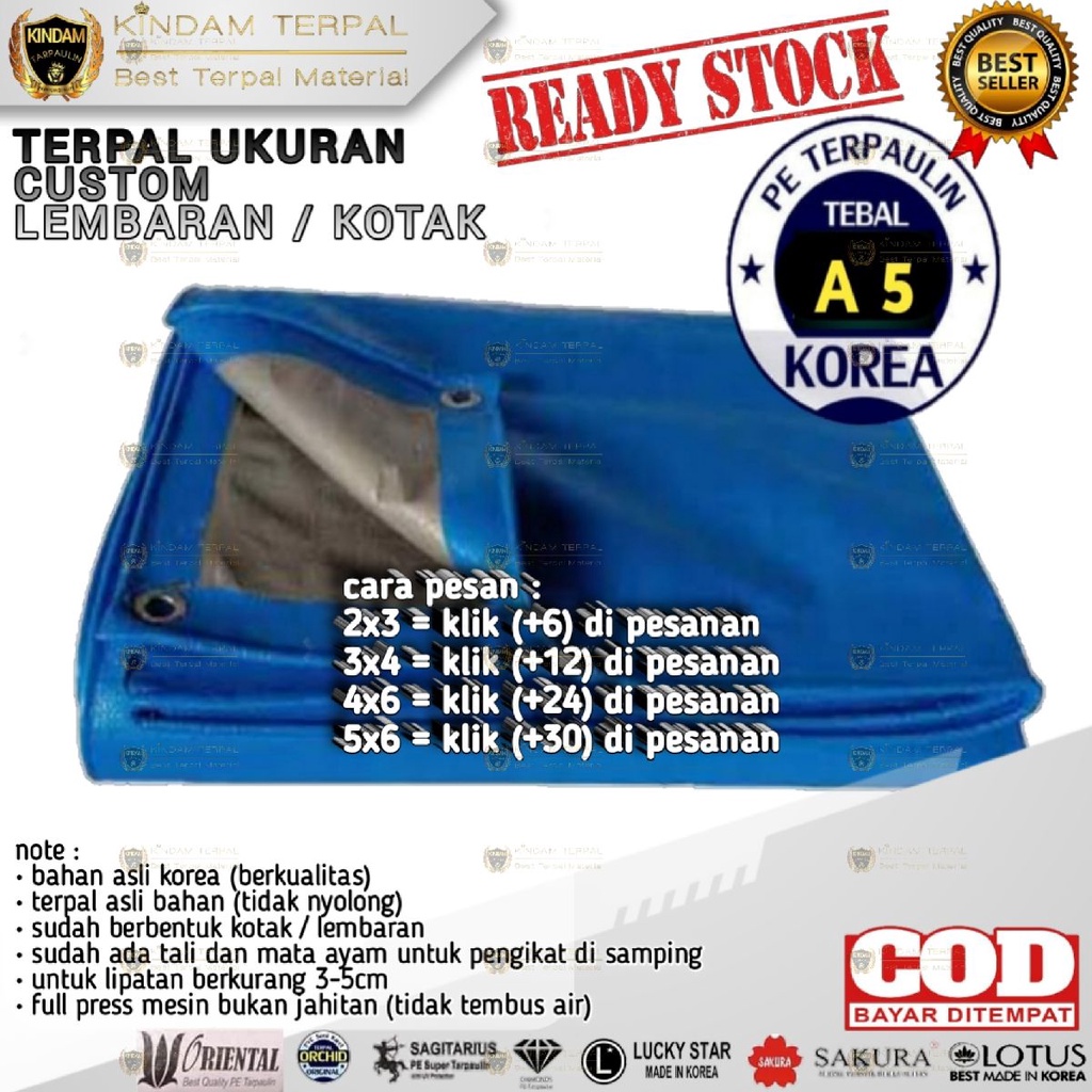 Jual TERPAL A5 KOREA IMPORT UKURAN CUSTOM TERPAL LEMBARAN SUPER Tebal