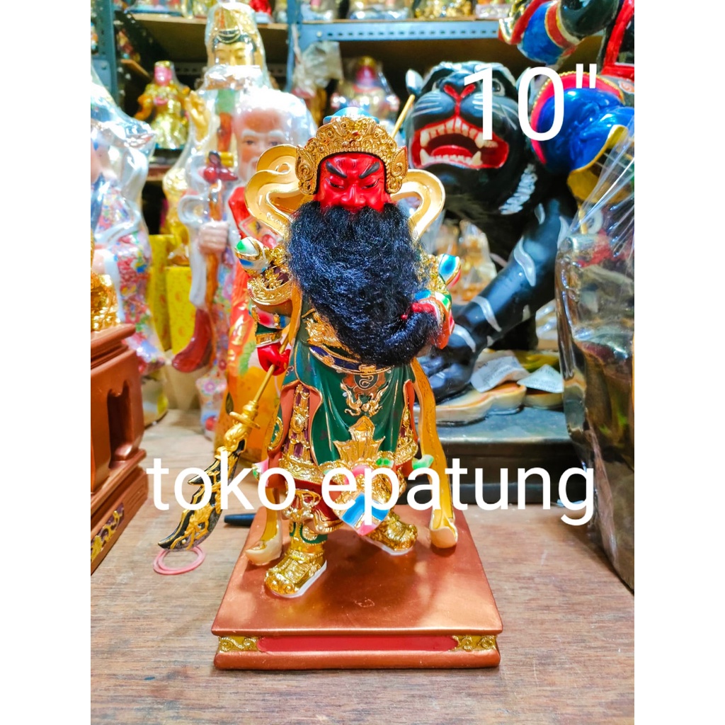 Jual Patung Dewa Kwan Kong Kwan Kung Guan Yu Fiber 10 Inch M