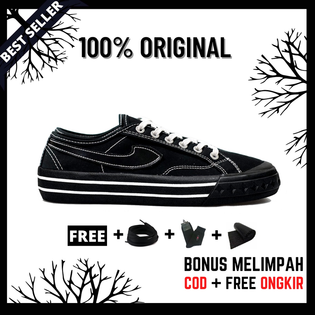 Jual Original Sepatu Lokal Casual Black Oreo Not Compass