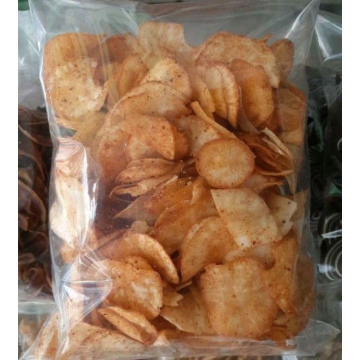 Jual KERIPIK SINGKONG RASA PEDAS LADA PEDAS ASIN BERAT 1 KG Shopee