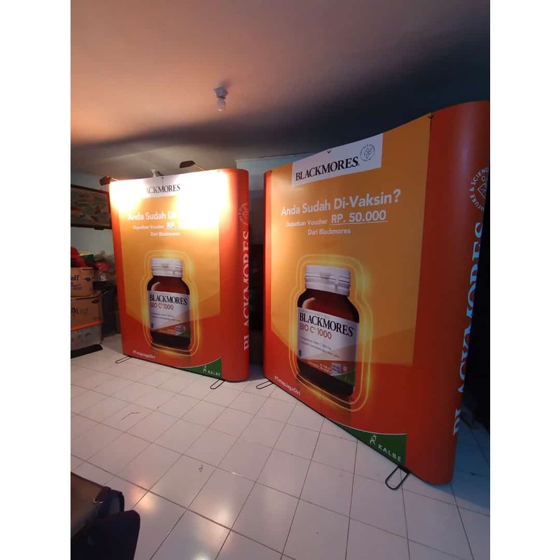 Jual Backwall Backdrop Pameran Portable 3 X 2 Model Lurus Lengkung