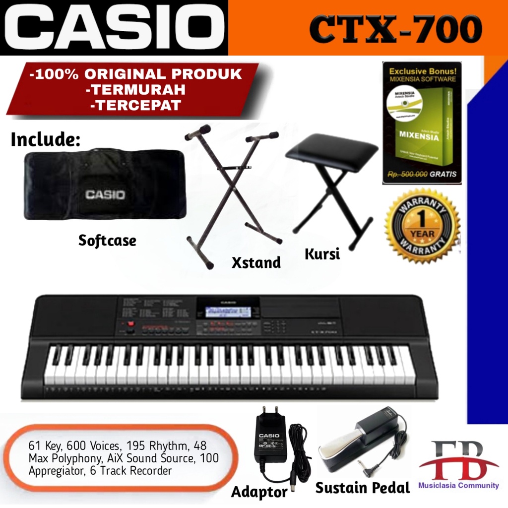 Jual Keyboard Casio CTX 700 Alat Musik Keyboard CT X 700 CTX 700