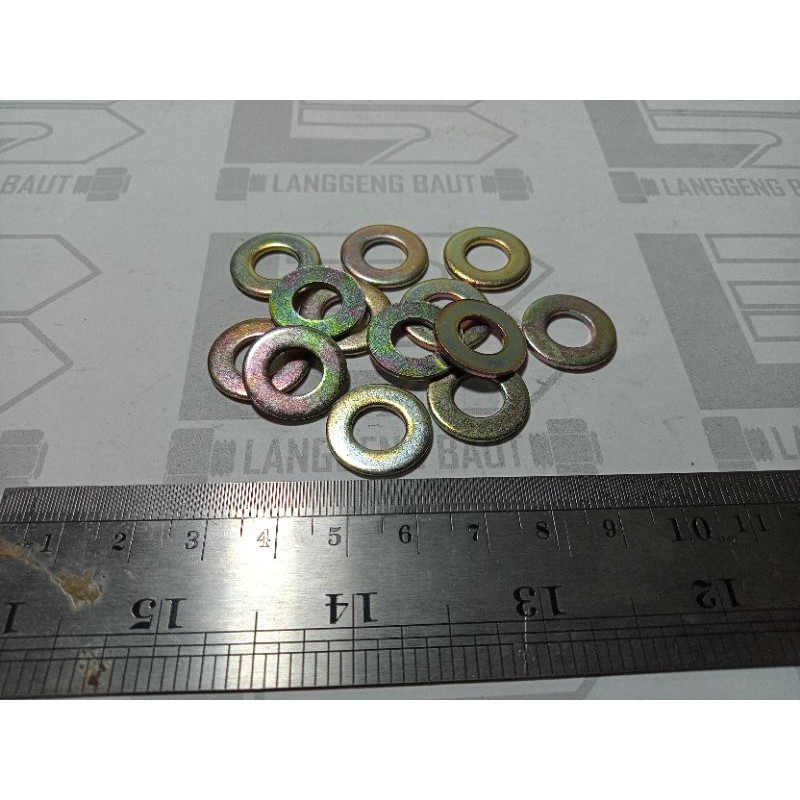 Jual Pcs Ring Plat M Kuning Putih Ring Baut Kunci Shopee