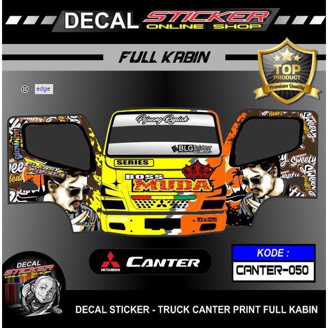 Jual STIKER TRUK CANTER FULL KABIN DECAL STIKER PRINT CUSTOM KEREN