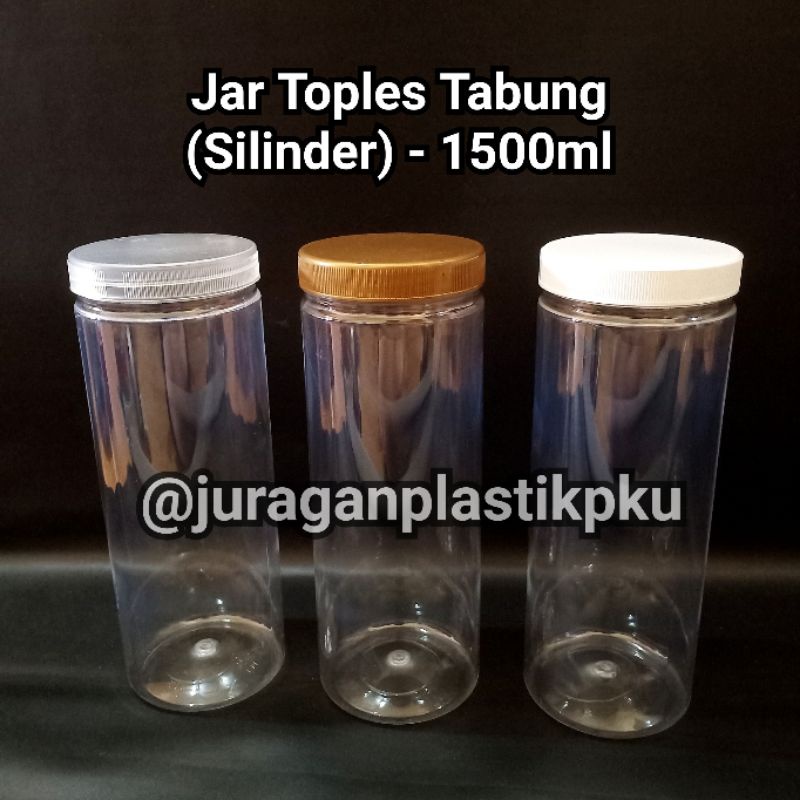 Jual Toples Jar Plastik Silinder 1500ml Botol Toples Tabung Kue