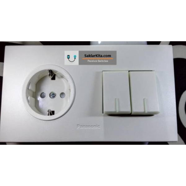 Jual PANASONIC White Kombinasi Stop Kontak Dan Saklar 2 Gg Fluorescence