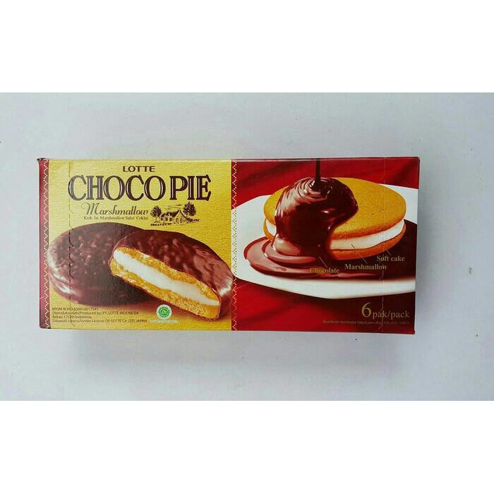 Jual Lotte Choco Pie Isi 6 Chocopie Korean Cokelat Marshmallow Shopee