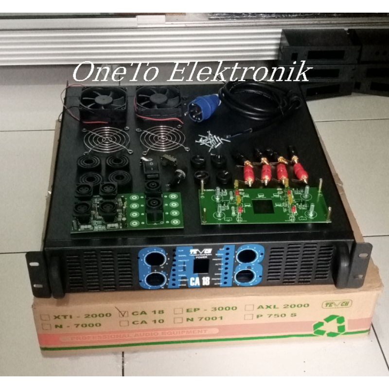 Jual Box Power Ampliffier CA18 2U 4chanel Lengkap Aksesoris Input