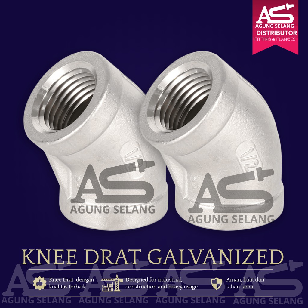 Jual Knee Inch Knie Elbow Drat Galvanis Besi Kni X Bspt